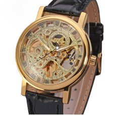 Жіночий механічний годинник Winner Gold Brown