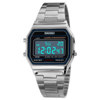 Чоловічий спортивний тактичний годинник Skmei Popular Silver 1123S