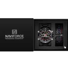Чоловічий спортивний тактичний годинник Naviforce Set Present подарочный набор, 2 ремешка