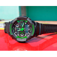 Чоловічий спортивний водостійкий тактичний годинник Skmei S-Shock Green 0931