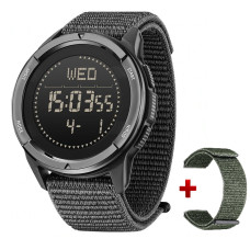 Чоловічий водостійкий спортивний тактичний з компасом годинник North Edge Alps Black с компасом, 2 ремешка
