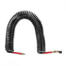 Шланг BLACK M-Flex 6,5х10мм, 15м спіральний поліуретановий з поворотним шарніром, латунними швидкороз'ємними з'єднаннями STORM