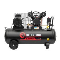 Компресор STORM, 100 л, 3 кВт, 380 В, 10 aтм, 500 л/хв, 2 циліндри INTERTOOL PT-0013
