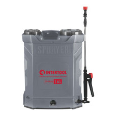 Обприскувач акумуляторний ранцевий 16 л, 3.1 л/хв, батарея 12 В/8 Аг INTERTOOL DT-9016