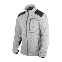 Куртка в'язана SOFTSHELL сірого кольору з чорними вставками, тканина 100% поліестер 270 G, з кишенею на грудях і двома бічними, розмір XXL