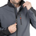 Куртка SOFTSHELL темносіро-чорна, тришарова, тканина стрейч SOFTSHEL 300 GSM 100D, з водо- і вітрозахистом, 96% поліестер і 4% еластан, одна зовнішня і два бічні кишені, розмір XXXL