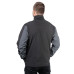 Куртка SOFTSHELL темносіро-чорна, тришарова, тканина стрейч SOFTSHEL 300 GSM 100D, з водо- і вітрозахистом, 96% поліестер і 4% еластан, одна зовнішня і два бічні кишені, розмір XXXL