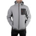Куртка SOFTSHELL світла сіро-чорна, з капюшоном, тришарова, тканина - стрейч 300 GSM 100D, з водо- і вітрозахистом, розмір XXXL INTERTOOL SP-3126