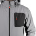 Куртка SOFTSHELL світла сіро-чорна, з капюшоном, тришарова, тканина - стрейч 300 GSM 100D, з водо- і вітрозахистом, розмір XXXL INTERTOOL SP-3126