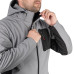 Куртка SOFTSHELL світла сіро-чорна, з капюшоном, тришарова, тканина - стрейч 300 GSM 100D, з водо- і вітрозахистом, розмір XXXL INTERTOOL SP-3126