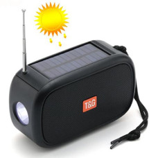 Bluetooth-колонка TG632 з радіо, ліхтарем, сонячною батареєю та гучномовцем. Колір: чорний