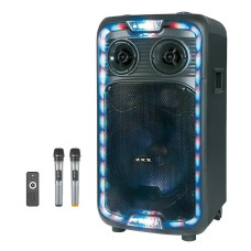 Акустична переносна колонка ZXX-1290 60Вт 12» 71х345х30см два мікрофони пульт ДК з підсвічуванням