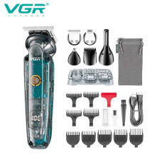 Бездротова машинка для стрижки + 14 насадок, з USB, VGR V-949