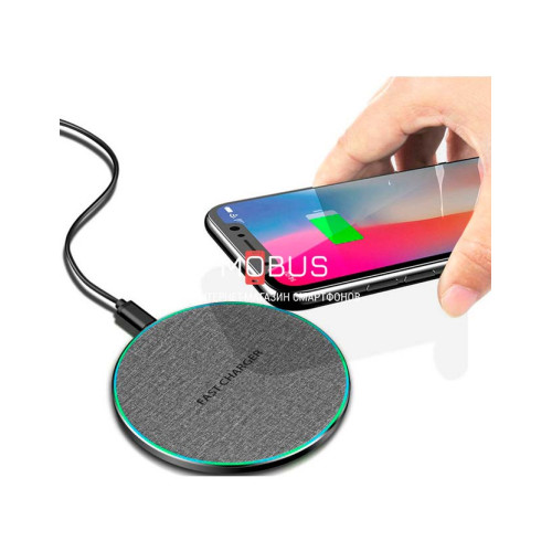 Швидка бездротова зарядка 15W Gray