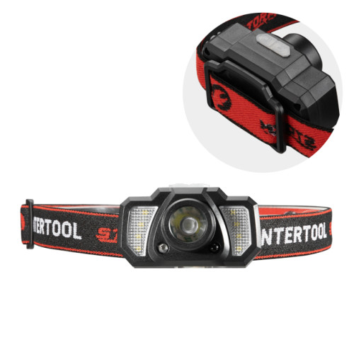 Ліхтар налобний акумуляторний XPE+6SMD+2RED LED, 7 режимів роботи, сенсор, STORM